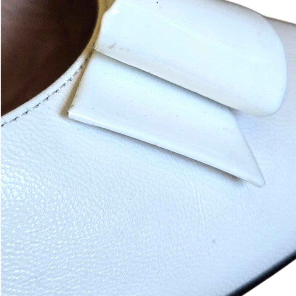 Gucci White Leather Crystal GG Bow Spike Ankle Strap d'Orsay High Heel Pumps - Picture 9 of 11